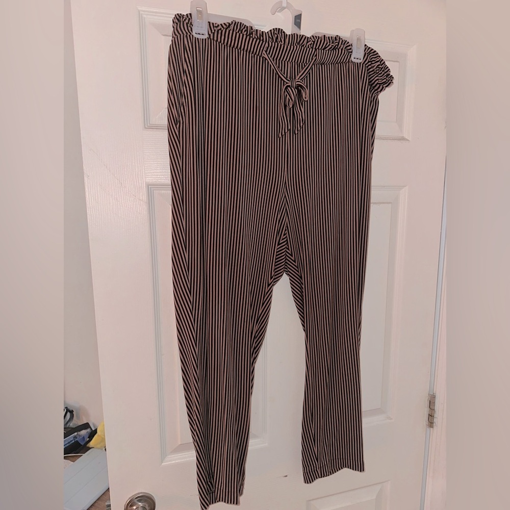 Torrid Black and Tan Striped Pants